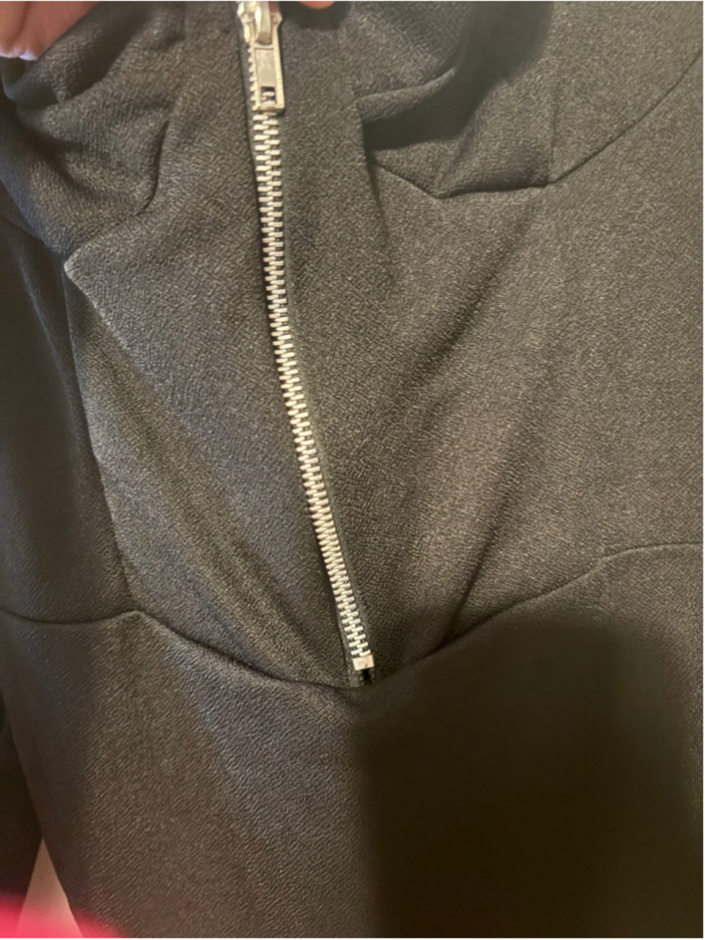 Women's Boohoo Black Long Sleeve Bodysuit with Zipper Front, Size 10 - Picture 3 of 8